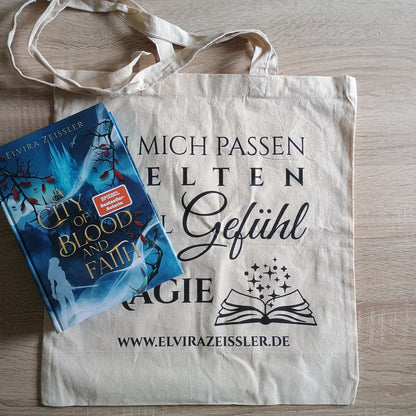 Jute-Beutel "Buchwelten voll Gefühl und Magie"
